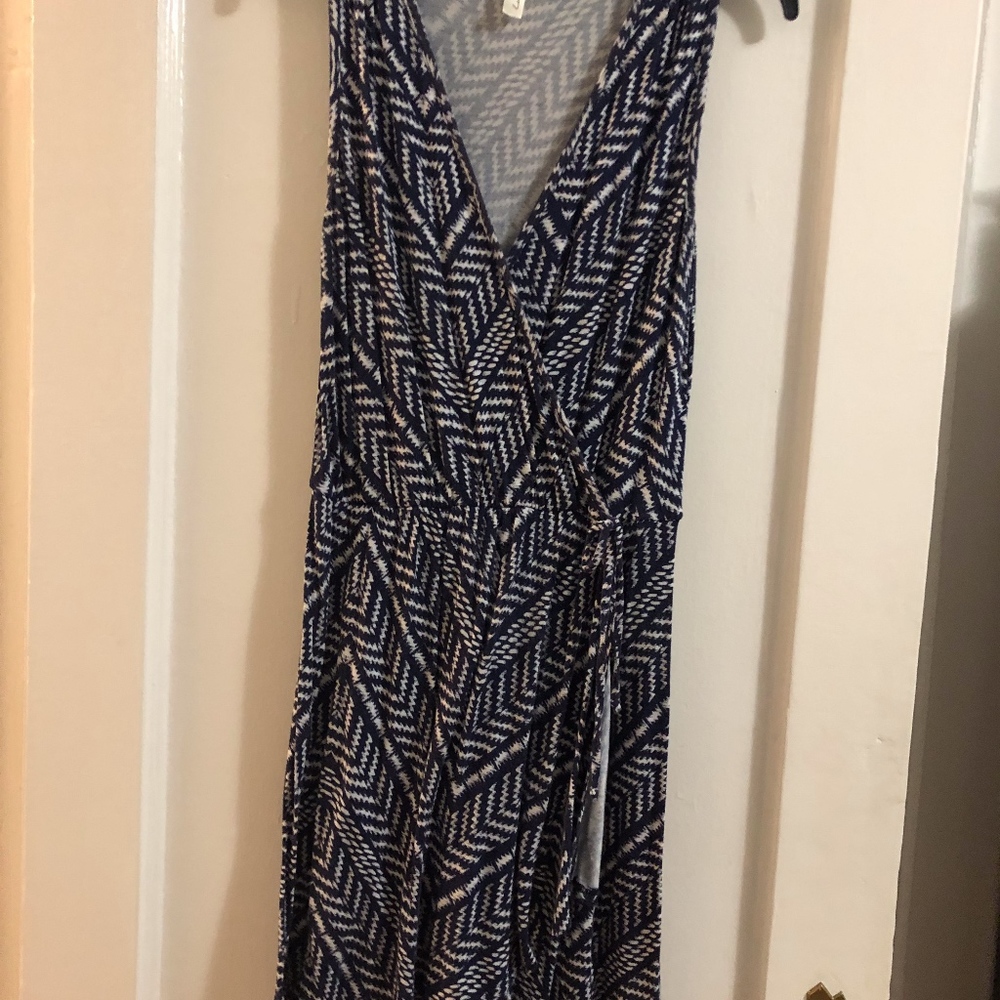 Sleeveless Faux Wrap Summer Dress